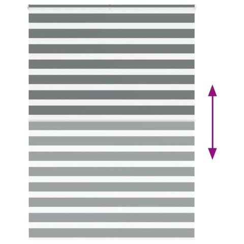 VidaXL Roleta zebra, ciemnoszara, szerokość tkaniny 150,9cm, poliester