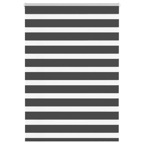 VidaXL Roleta zebra, czarna, szerokość tkaniny 90,9 cm, poliester