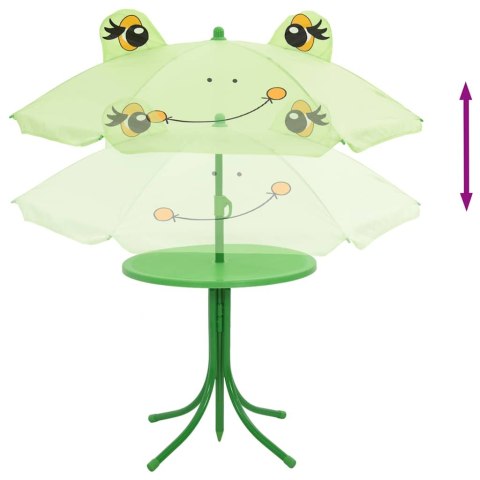 3-CZ. DZIECIĘCY ZESTAW MEBLI DO OGRODU Z PARASOLEM ŻABA
