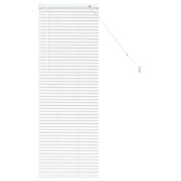 ŻALUZJE WENECKIE Z ZASŁONAMI BIAŁY 130X40CM ALUMINIUM