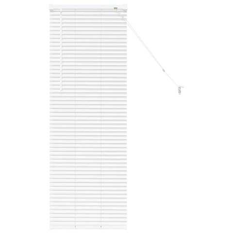 ŻALUZJE WENECKIE Z ZASŁONAMI BIAŁY 130X40CM ALUMINIUM