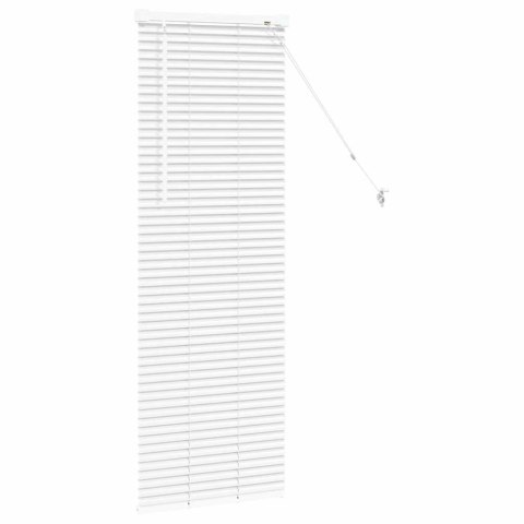 ŻALUZJE WENECKIE Z ZASŁONAMI BIAŁY 130X40CM ALUMINIUM