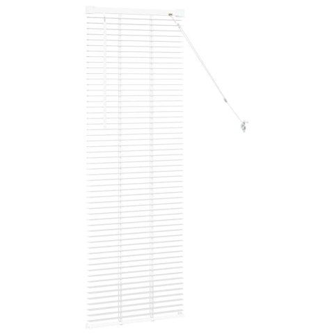 ŻALUZJE WENECKIE Z ZASŁONAMI BIAŁY 130X40CM ALUMINIUM