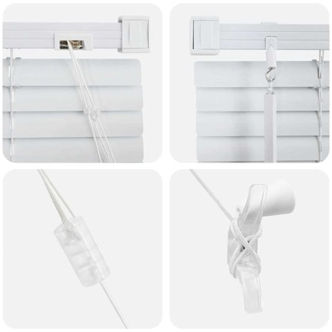 ŻALUZJE WENECKIE Z ZASŁONAMI BIAŁY 130X40CM ALUMINIUM