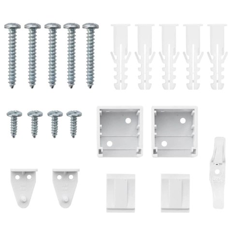 ŻALUZJE WENECKIE Z ZASŁONAMI BIAŁY 130X40CM ALUMINIUM