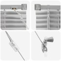 ŻALUZJE WENECKIE Z ZASŁONAMI SREBRNY 130X40CM ALUMINIUM