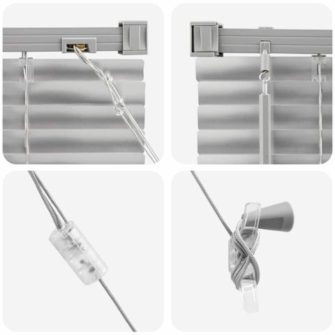 ŻALUZJE WENECKIE Z ZASŁONAMI SREBRNY 130X40CM ALUMINIUM