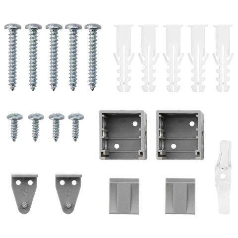 ŻALUZJE WENECKIE Z ZASŁONAMI SREBRNY 130X40CM ALUMINIUM