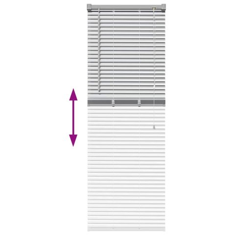 ŻALUZJE WENECKIE Z ZASŁONAMI SREBRNY 130X45CM ALUMINIUM