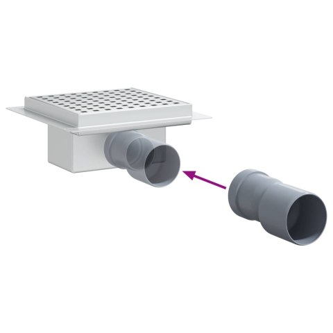 ODPŁYW PRYSZNICOWY W KROPKI SREBRNY 15X 15CM