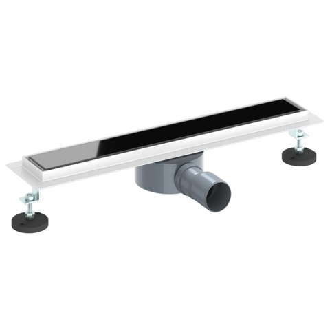 ODPŁYW PRYSZNICOWY Z SZKLANĄ POKRYWĄ I SYFONEM 360° 50CM