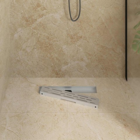 ODPŁYW PRYSZNICOWY Z SZKLANĄ POKRYWĄ I SYFONEM 360° 50CM