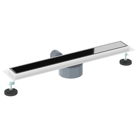 ODPŁYW PRYSZNICOWY Z SZKLANĄ POKRYWĄ I SYFONEM 360° 60CM