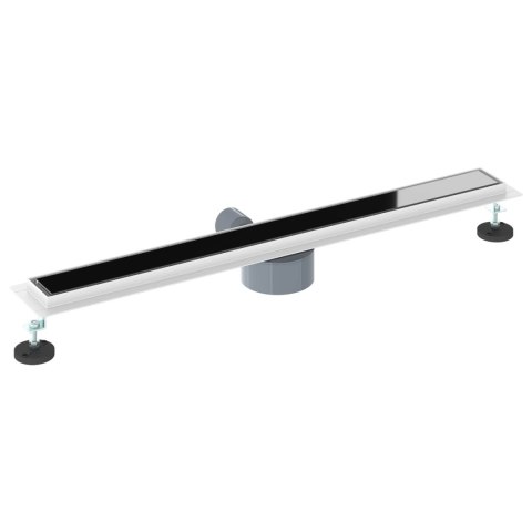 ODPŁYW PRYSZNICOWY Z SZKLANĄ POKRYWĄ I SYFONEM 360° 80CM