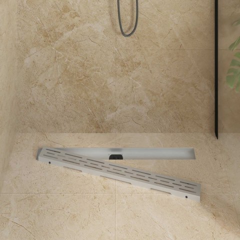 ODPŁYW PRYSZNICOWY Z SZKLANĄ POKRYWĄ I SYFONEM 360° 80CM