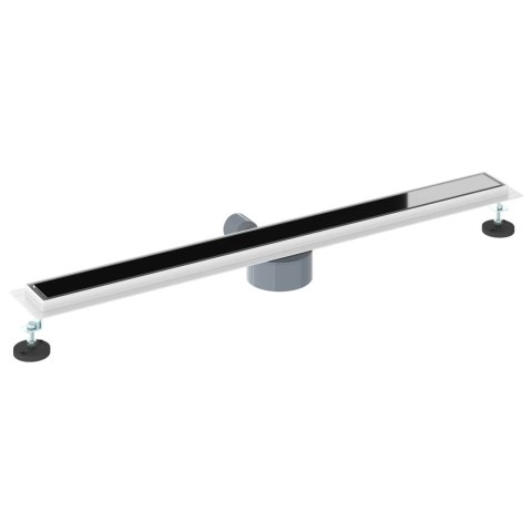 ODPŁYW PRYSZNICOWY Z SZKLANĄ POKRYWĄ I SYFONEM 360° 90CM