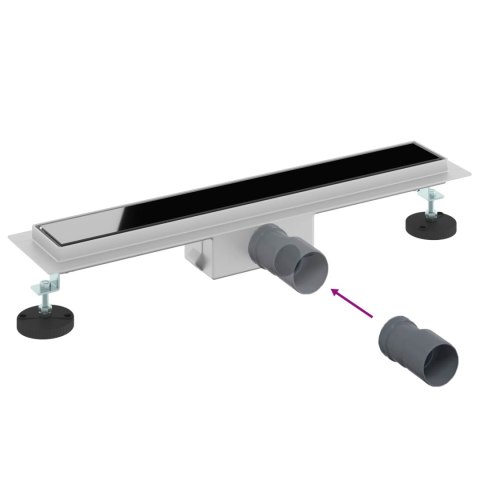 ODWODNIENIE PRYSZNICOWE Z OSŁONĄ SZKLANĄ CZARNY 60CM