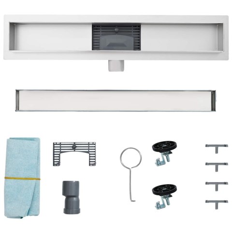 ODWODNIENIE PRYSZNICOWE Z OSŁONĄ SZKLANĄ CZARNY 90CM