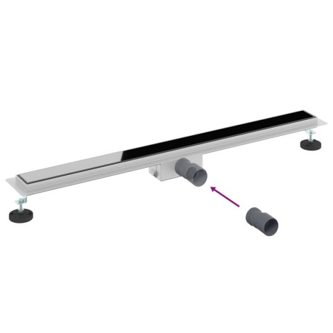 ODWODNIENIE PRYSZNICOWE Z OSŁONĄ SZKLANĄ CZARNY 90CM