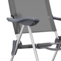 SKŁADANE KRZESŁA TURYSTYCZNE 2 SZT. SZARE ALUMINIOWE