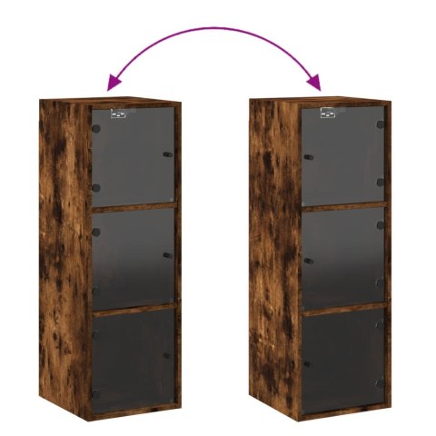 SZAFKA WISZĄCA SZKLANE DRZWI PRZYDYMIONY DĄB 35X37X100CM