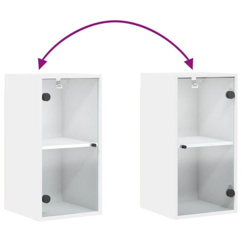 SZAFKA WISZĄCA ZE SZKLANYMI DRZWIAMI BIAŁA 35X37X68,5CM