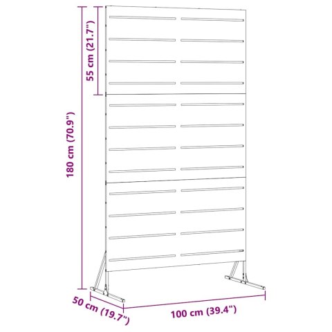 EKRAN PRYWATNOŚCI ANTRACYT 100X 50X 180CM STAL