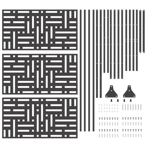 EKRAN PRYWATNOŚCI CZARNY 100X 50X 180CM STAL