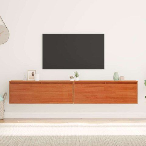 SZAFKA ŚCIENNA Z PÓŁKĄ WOSKOWY BRĄZ LITE DREWNO SOSNOWE