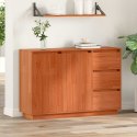 SZAFKA KOMODA BRĄZOWY DĄB 111X34X75CM LITE DREWNO SOSNOWE