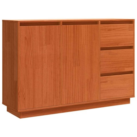 SZAFKA KOMODA BRĄZOWY DĄB 111X34X75CM LITE DREWNO SOSNOWE