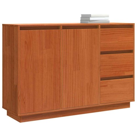 SZAFKA KOMODA BRĄZOWY DĄB 111X34X75CM LITE DREWNO SOSNOWE
