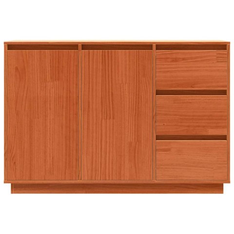 SZAFKA KOMODA BRĄZOWY DĄB 111X34X75CM LITE DREWNO SOSNOWE