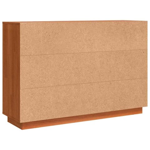 SZAFKA KOMODA BRĄZOWY DĄB 111X34X75CM LITE DREWNO SOSNOWE