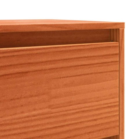 SZAFKA KOMODA BRĄZOWY DĄB 111X34X75CM LITE DREWNO SOSNOWE