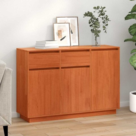SZAFKA KOMODA WOSKOWY BRĄZ 110X34X75CM LITE DREWNO SOSNOWE