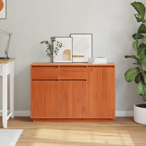 SZAFKA KOMODA WOSKOWY BRĄZ 110X34X75CM LITE DREWNO SOSNOWE