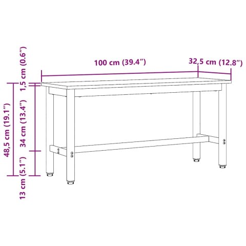 ŁAWKA JADALNIANA 2 PCS DĄB SONOMA 100X 32,5X 48,5CM