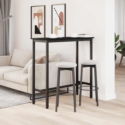 STÓŁ CZARNY DĄB 100X40X100,5CM DREWNO INŻYNIERYJNE I STAL