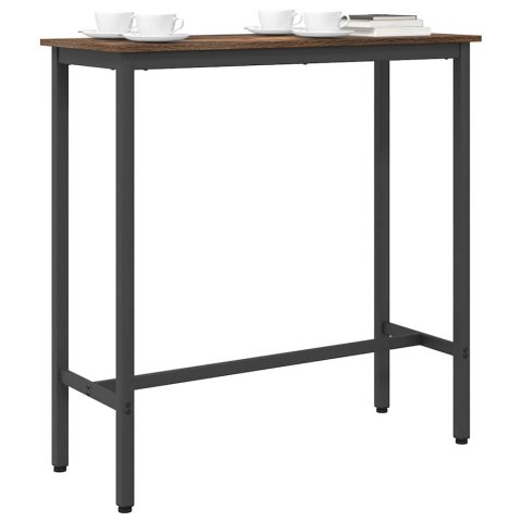 STÓŁ DĄB WĘDZONY 100X40X100,5CM DREWNO INŻYNIERYJNE I STAL