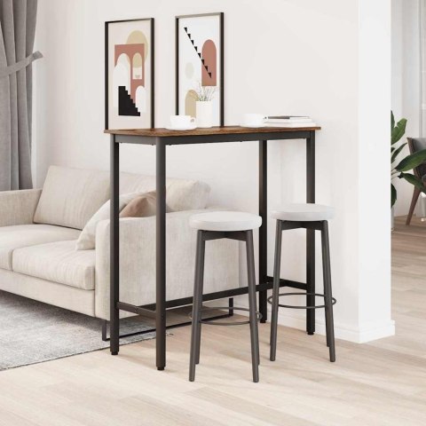 STÓŁ DĄB WĘDZONY 100X40X100,5CM DREWNO INŻYNIERYJNE I STAL