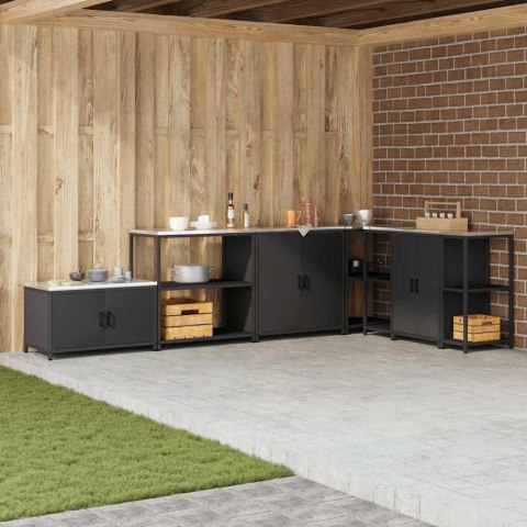 REGAŁ KUCHENNY CZARNY 60X50X92CM STAL