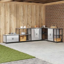 PRZECHOWYWANIE W KUCHNI Z PÓŁKĄ SREBRNY 60X 50X 92CM STAL