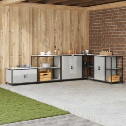 PRZECHOWYWANIE W KUCHNI Z PÓŁKĄ SREBRNY 60X 50X 92CM STAL