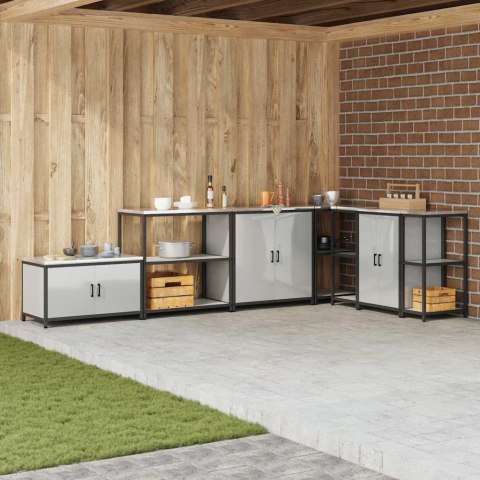 PRZECHOWYWANIE W KUCHNI Z PÓŁKĄ SREBRNY 60X 50X 92CM STAL