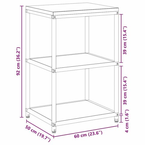 PRZECHOWYWANIE W KUCHNI Z PÓŁKĄ SREBRNY 60X 50X 92CM STAL