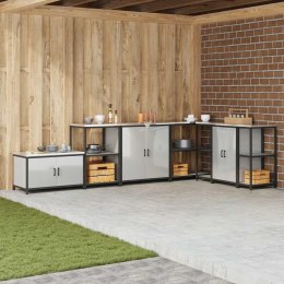 PRZECHOWYWANIE W KUCHNI Z PÓŁKĄ SREBRNY 60X 50X 92CM STAL