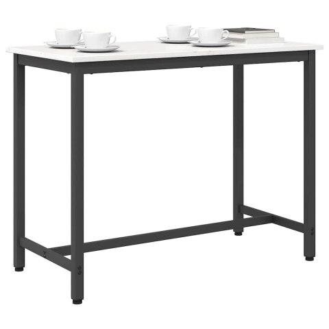 STÓŁ BIAŁY 100X50X77CM DREWNO INŻYNIERYJNE I STAL