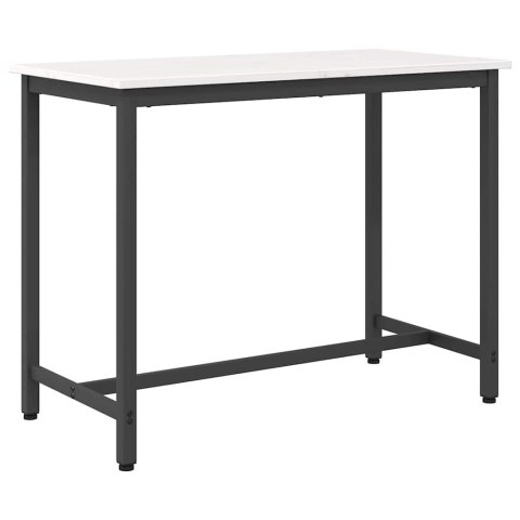 STÓŁ BIAŁY 100X50X77CM DREWNO INŻYNIERYJNE I STAL