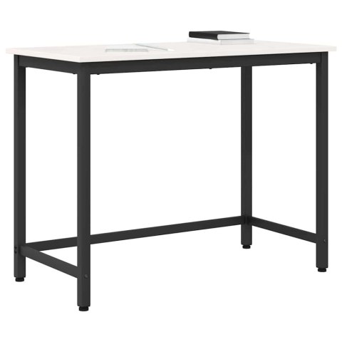 STÓŁ BIAŁY 100X50X77CM DREWNO INŻYNIERYJNE I STAL